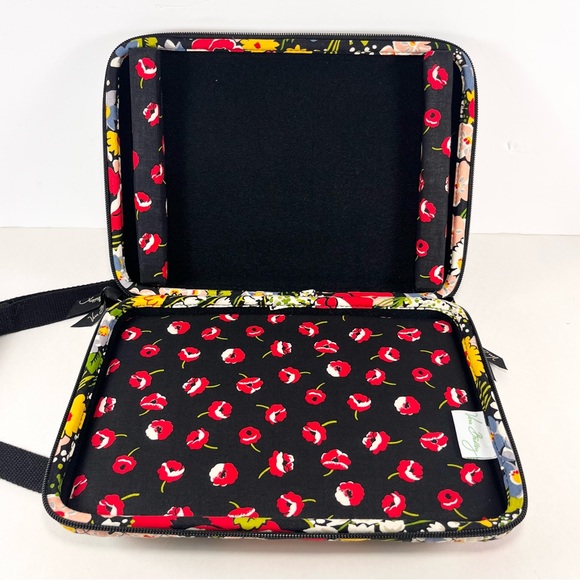 Vera Bradley Floral Laptop Bag - Black, Red, Yellow - Picture 5 of 10